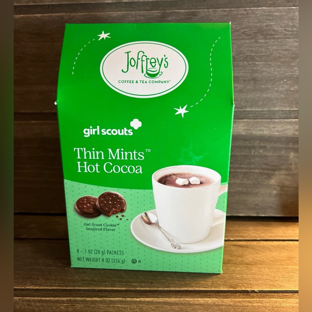 Joffrey's Girl Scouts Thin Mints Hot Cocoa 8ct Green Box NEW Oct 2027 Exp